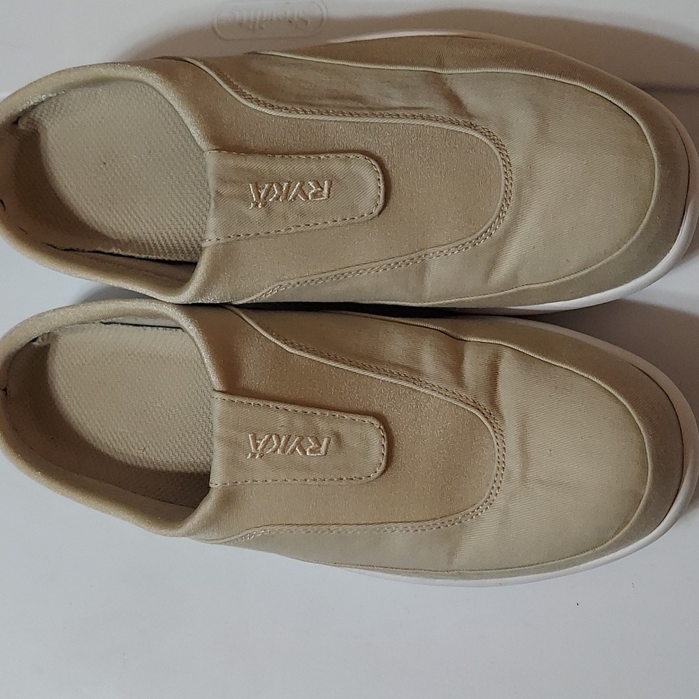 Ryka cream & white mule sneakers  Sz 11 Wide